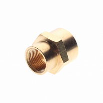 Соединитель резьбовой ER-FF08/06: внутр. резьба 1/2"x3/8" ЭВРИКА /1/10